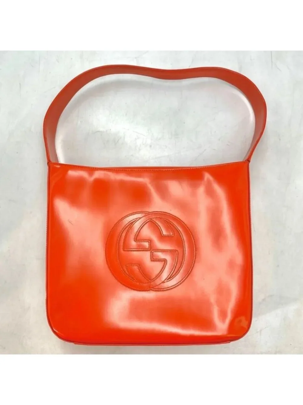 Gucci Shoulder Bag Enamel Orange GG Party - Picture 1 of 15